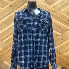 Distillery Apparel - Men's Flannel Shirt - MSRP $60: Navy/Blue-men-LG