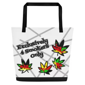 Drip Leaf Print Large Tote Bag