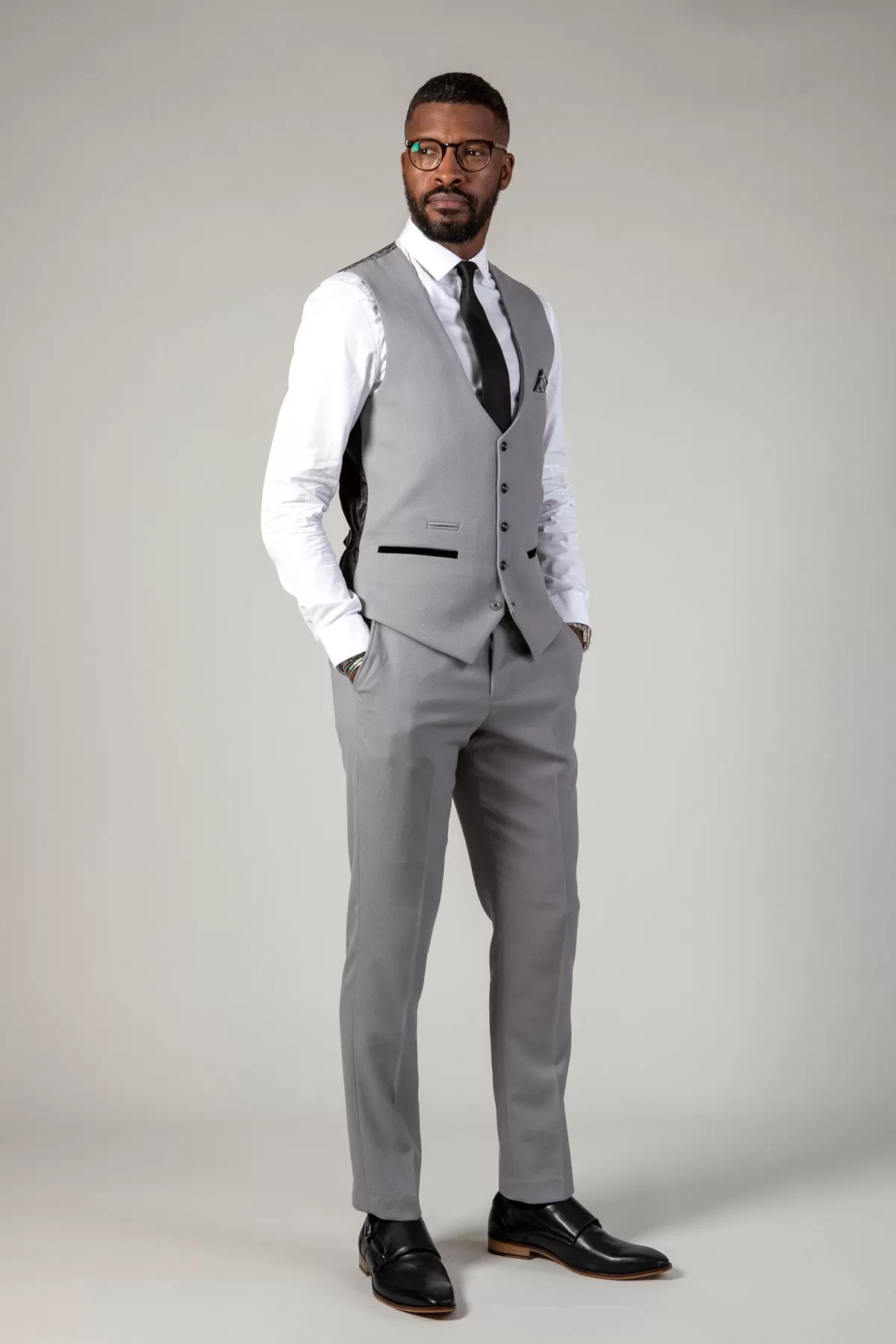 EDWIN - Silver Grey Single Breasted Waistcoat