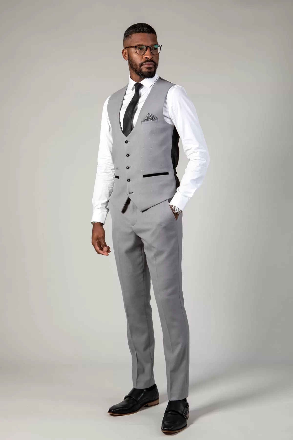 EDWIN - Silver Grey Single Breasted Waistcoat