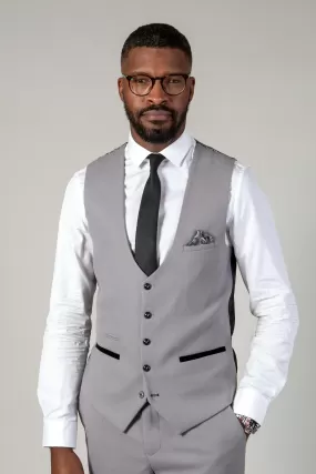 EDWIN - Silver Grey Single Breasted Waistcoat