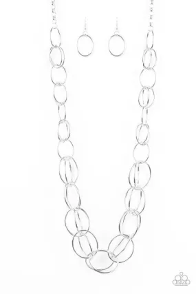 Elegantly Ensnared Silver Necklace - Paparazzi Accessories