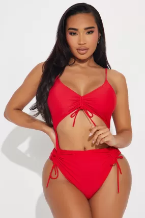 Emery Cut Out 1 Piece Swimsuit - Red