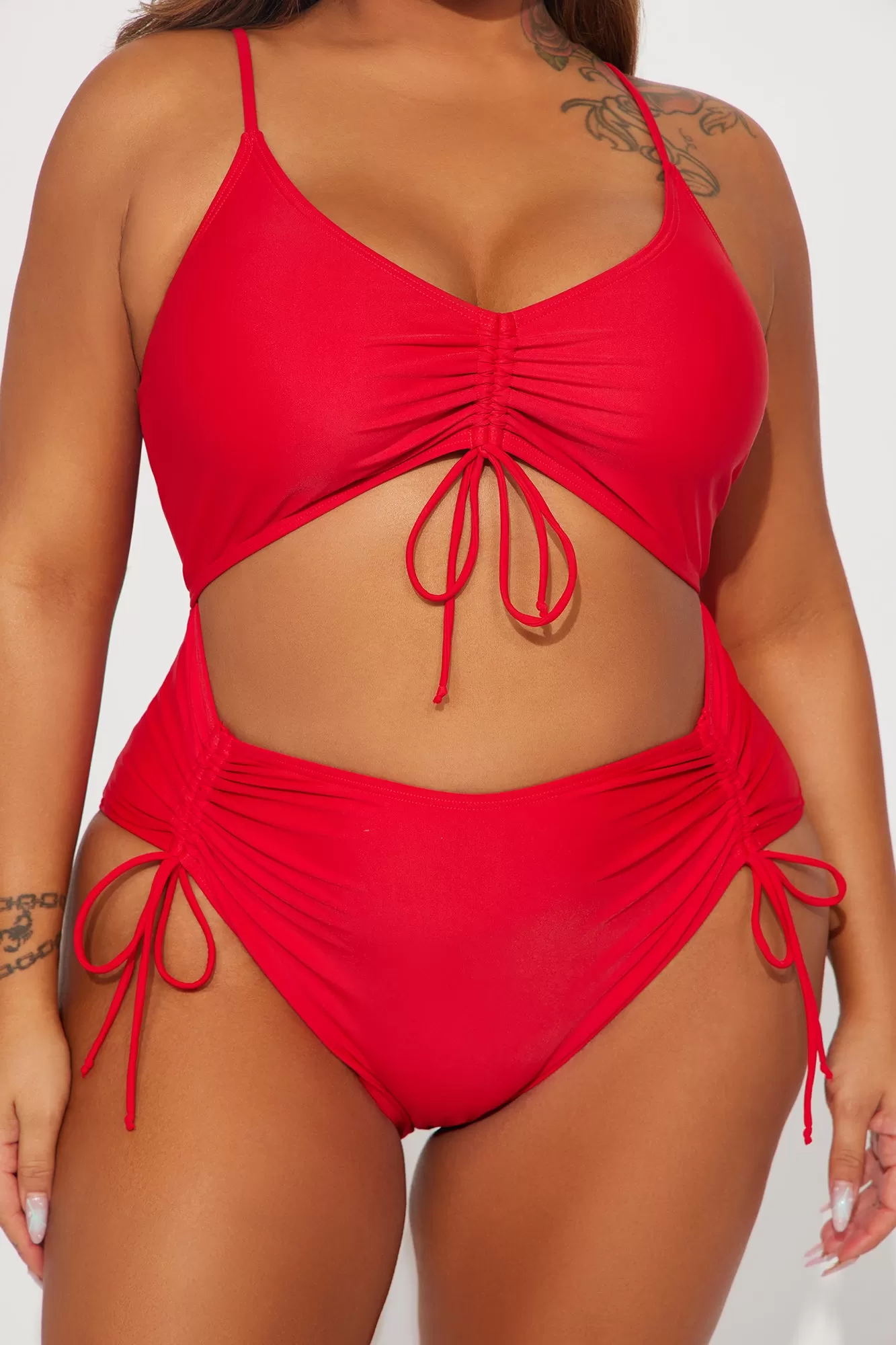 Emery Cut Out 1 Piece Swimsuit - Red