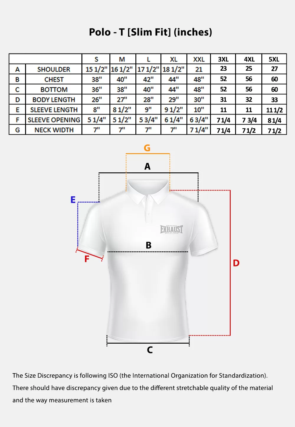 EXHAUST Mens Polo T-Shirt [Slim Fit] 1429