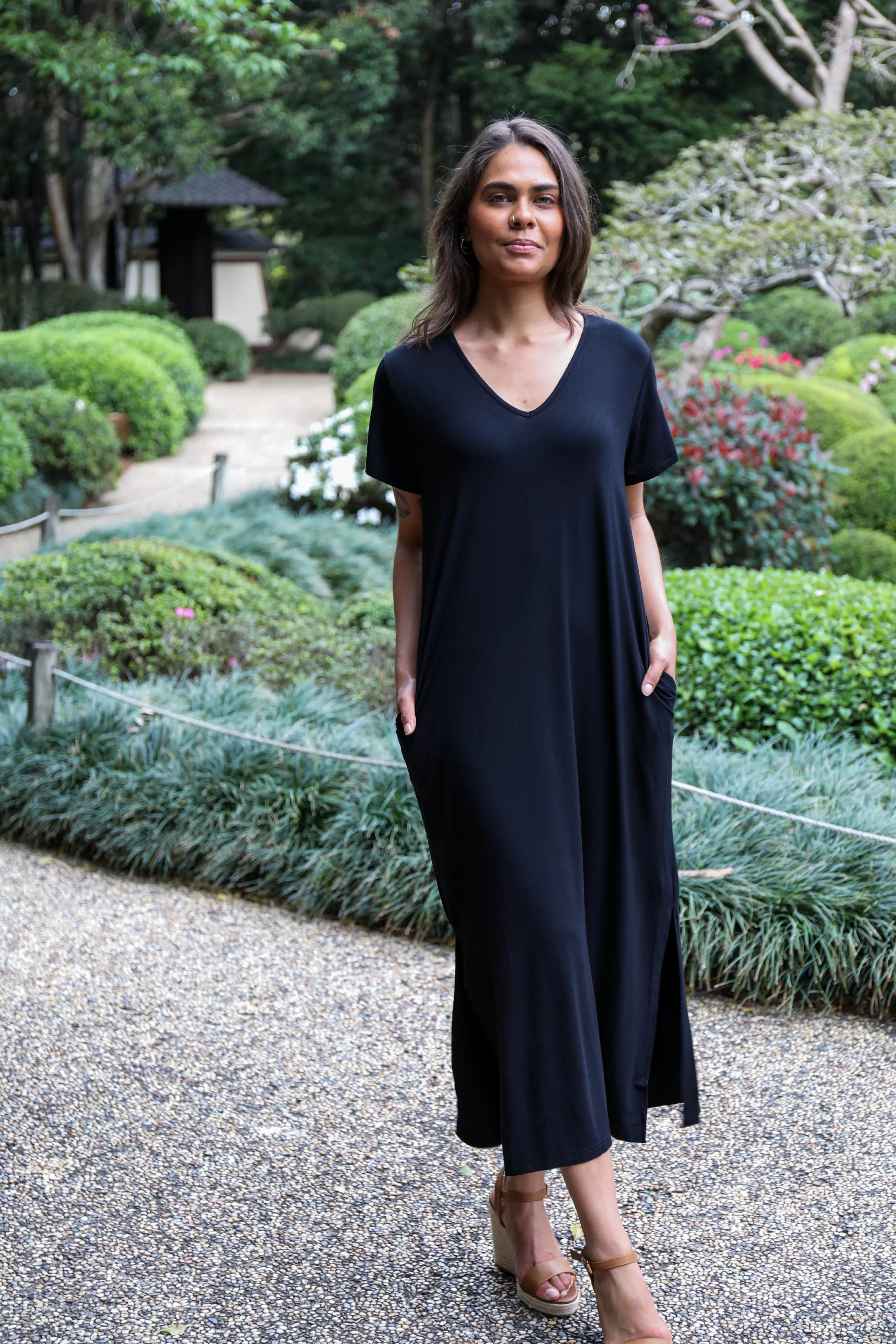 FINAL SALE T-Shirt Maxi Dress in Black