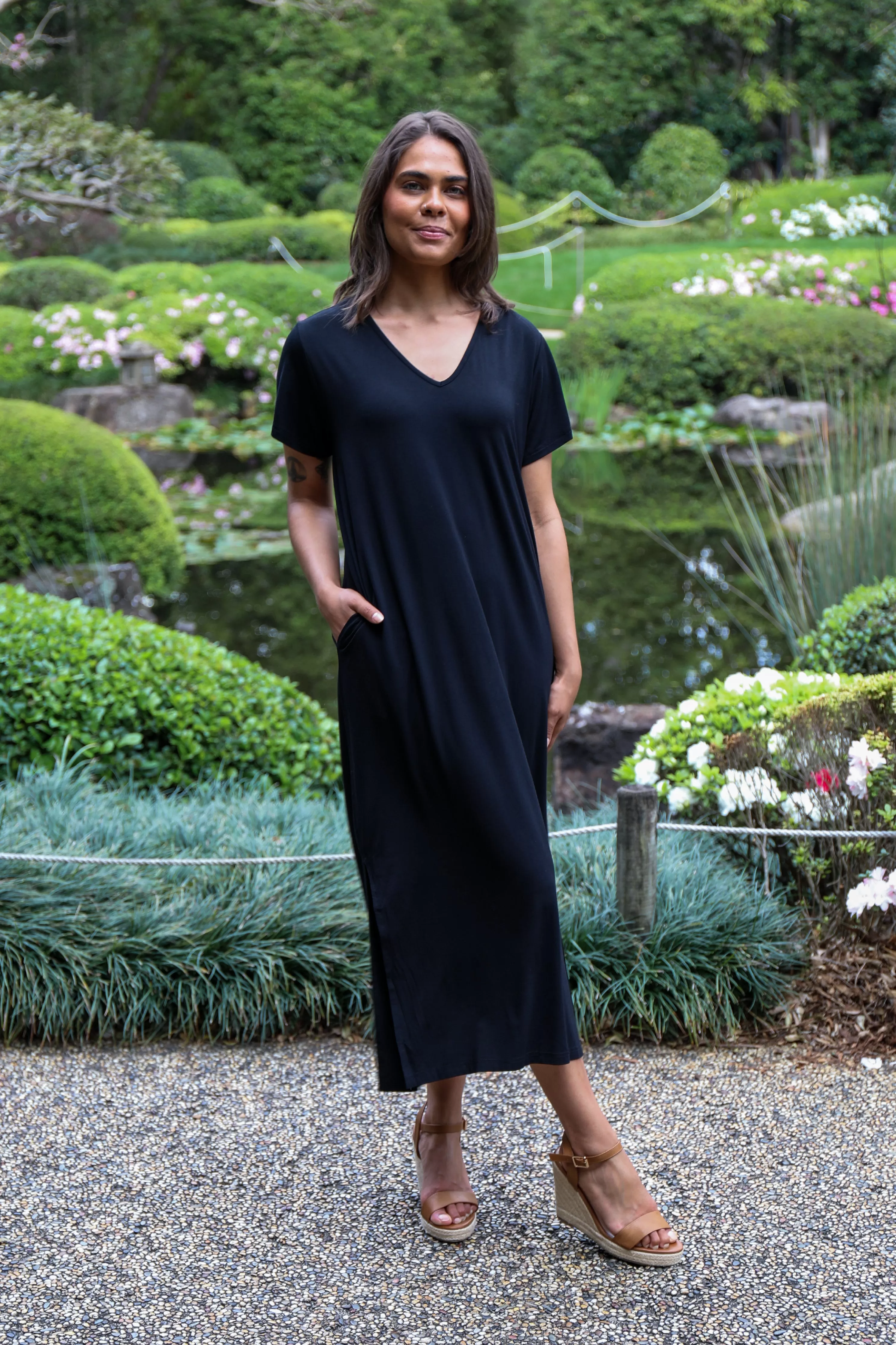 FINAL SALE T-Shirt Maxi Dress in Black