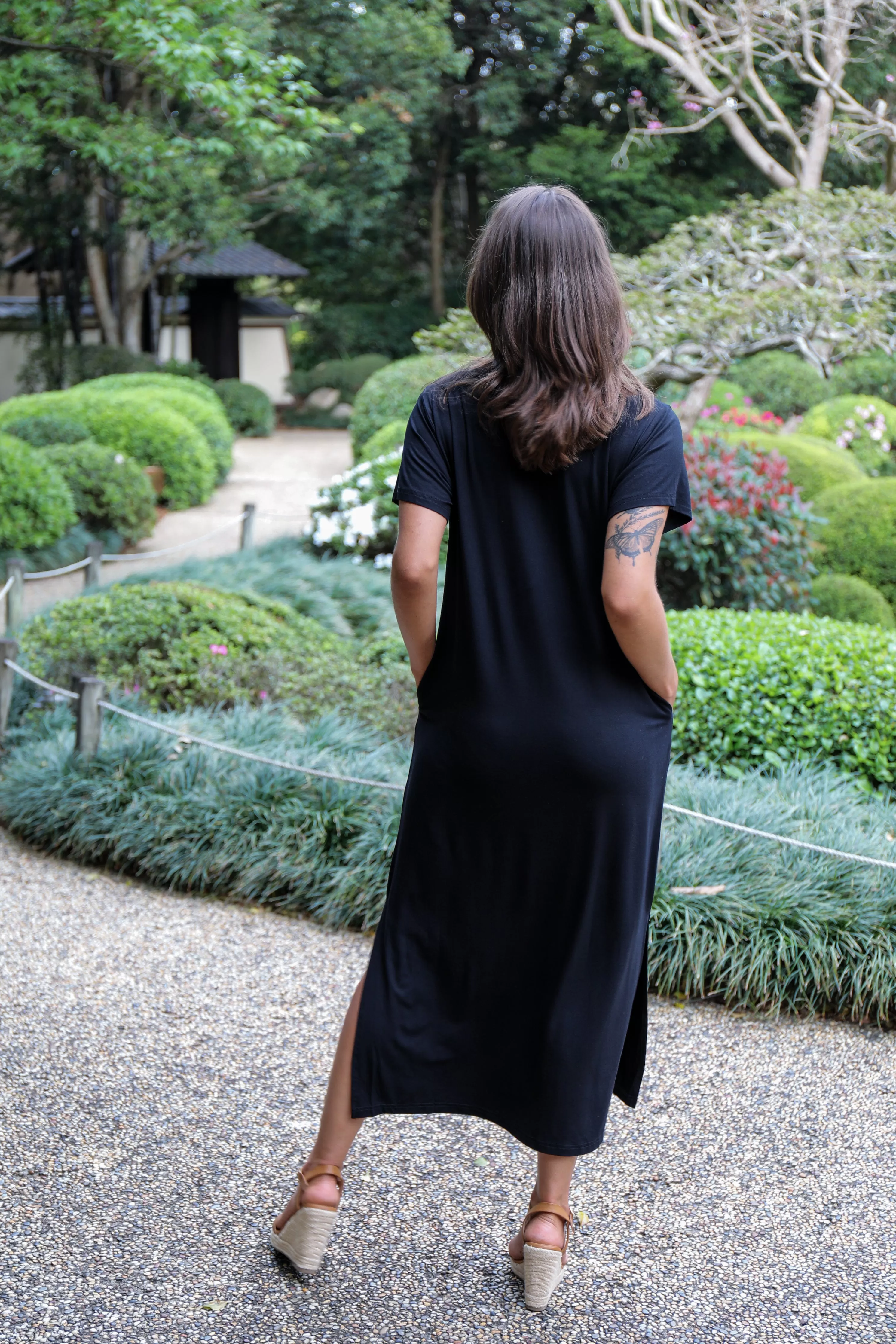 FINAL SALE T-Shirt Maxi Dress in Black