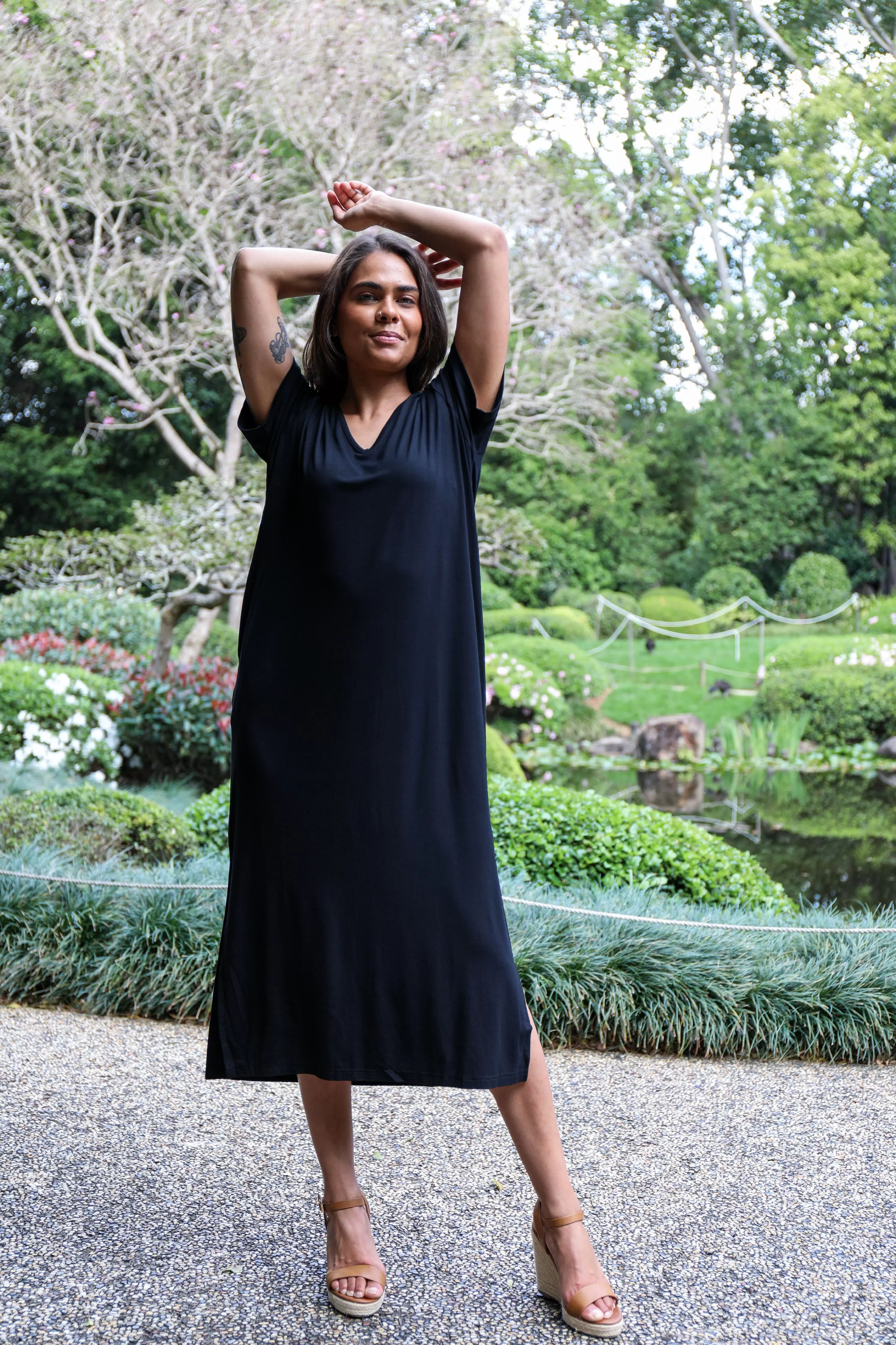 FINAL SALE T-Shirt Maxi Dress in Black