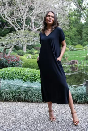 FINAL SALE T-Shirt Maxi Dress in Black