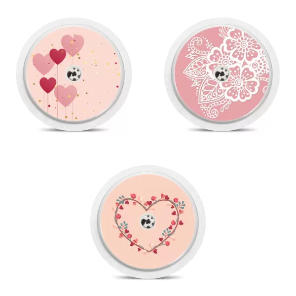 Freestyle Libre 1 & 2 sensor stickers: Pink romance