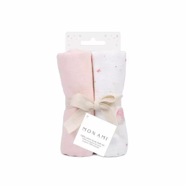 French Swan 2 PC Burp Cloth Set