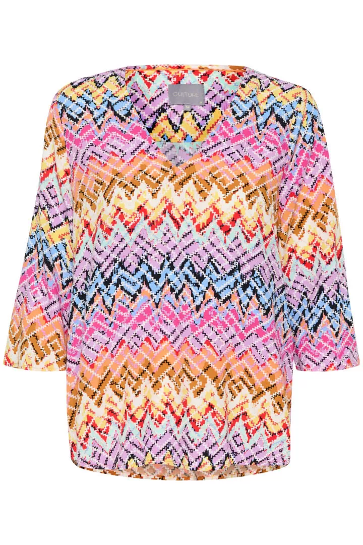 Geo Print Blouse