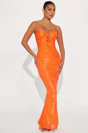 Georgina Lace Maxi Dress - Orange