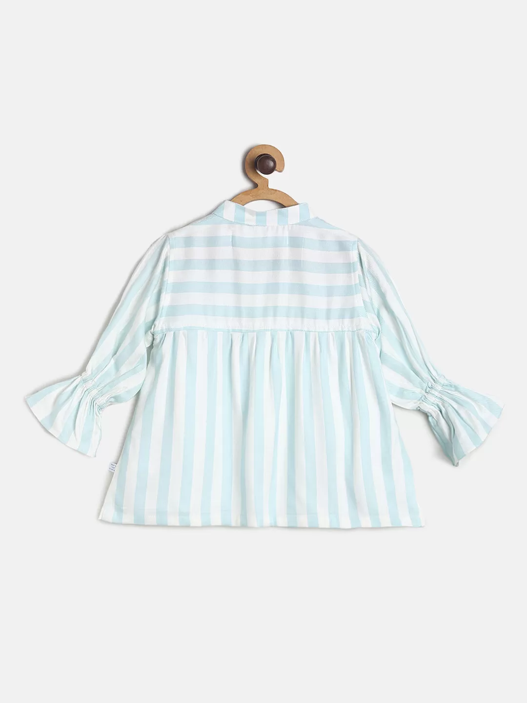 Girls Mint Stripes Cotton Top