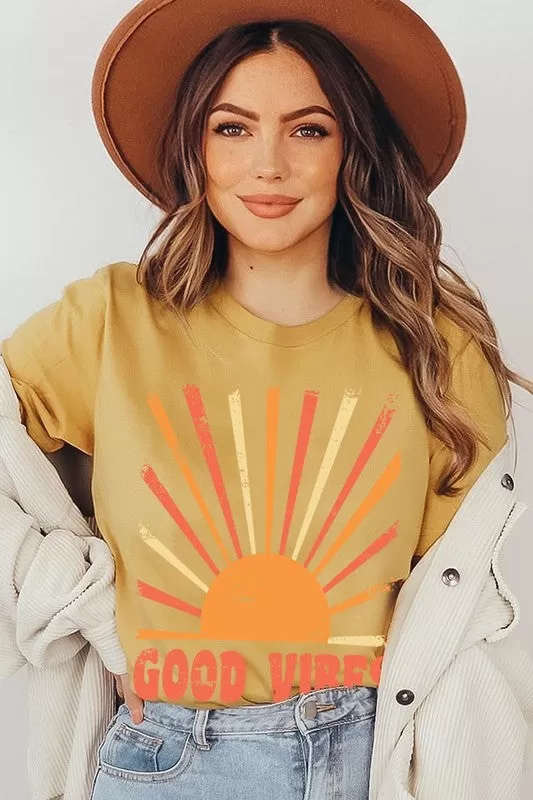 Good Vibes Sunshine Summer Graphic T Shirts