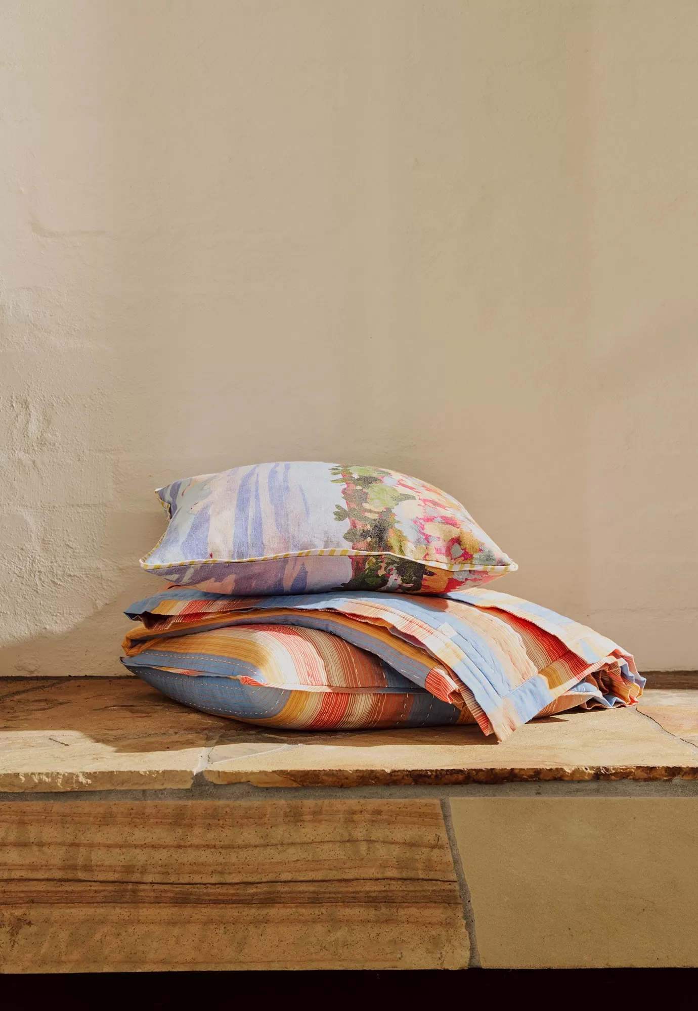 Handwoven Cotton Kantha Cushion Cover