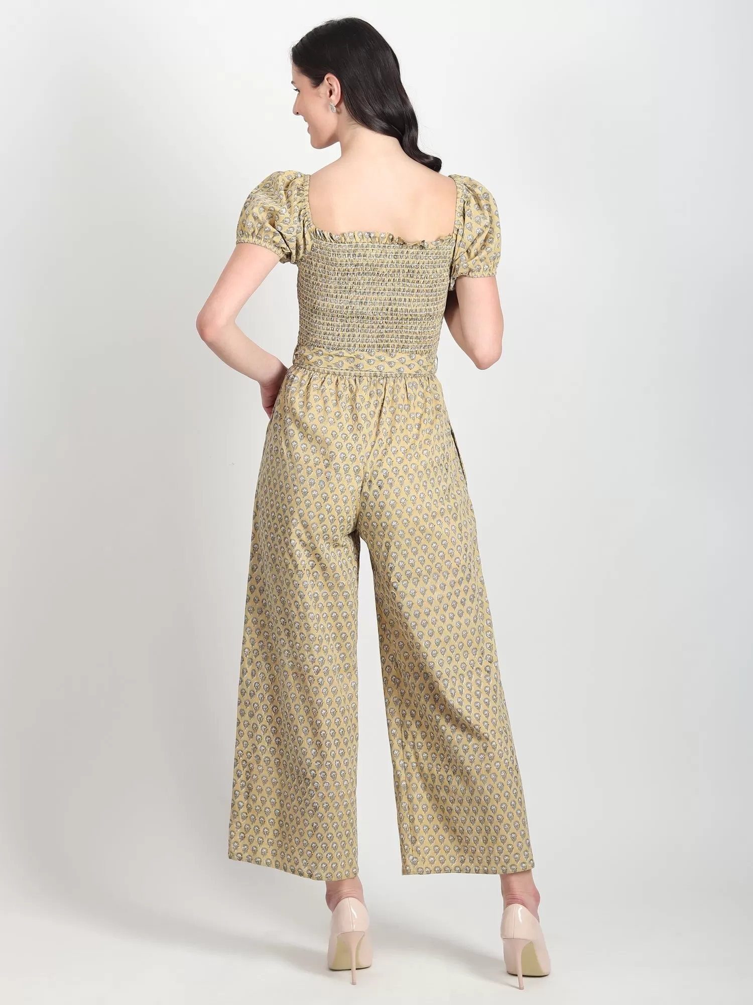 Hazel floral Printed Cotton Jumpsuit