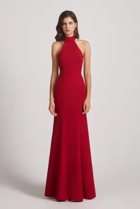 High Neck Halter Backless Trumpet Gown (AF0030)