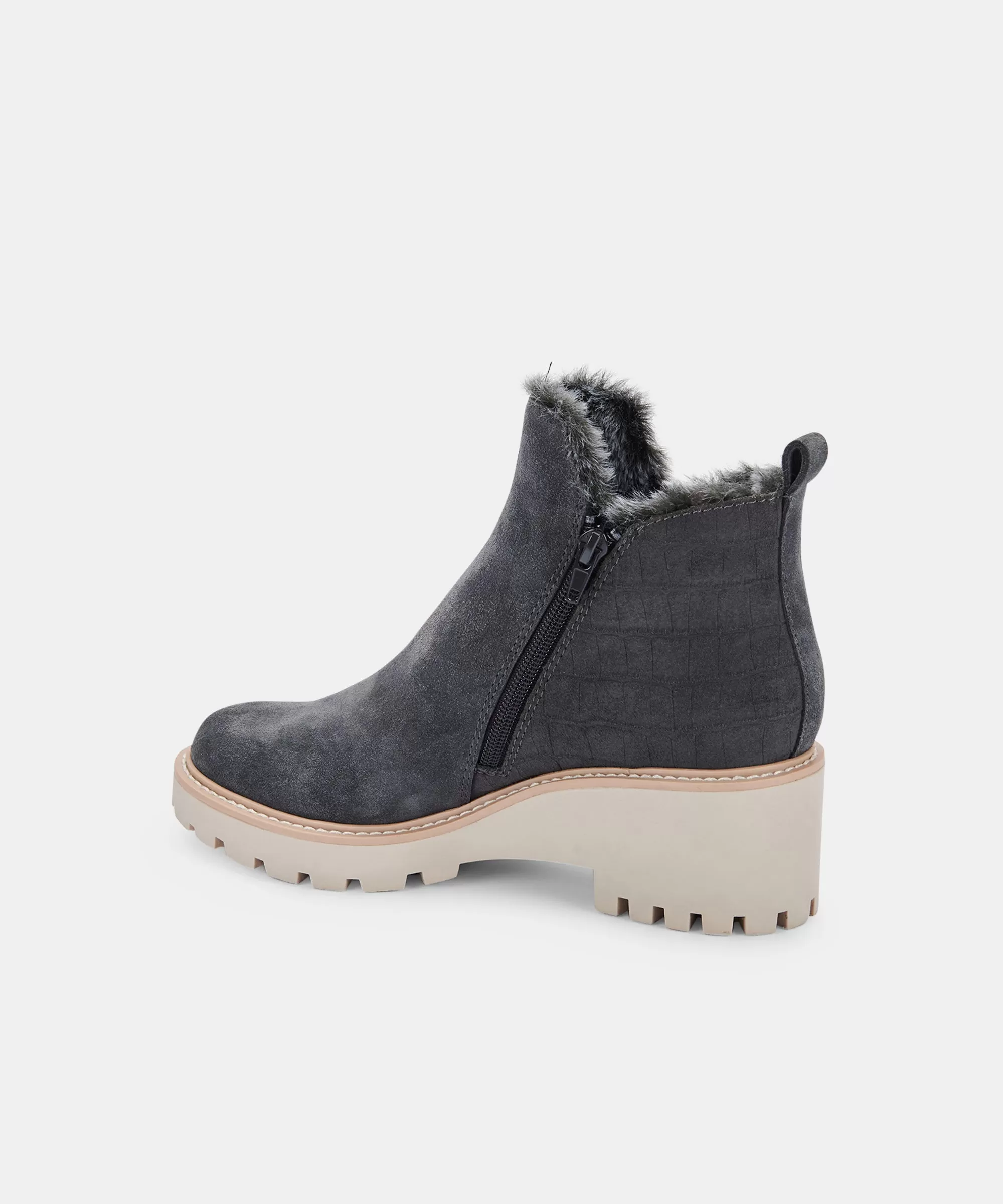 HOLLYN BOOTIES ANTHRACITE SUEDE - re:vita