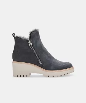 HOLLYN BOOTIES ANTHRACITE SUEDE - re:vita