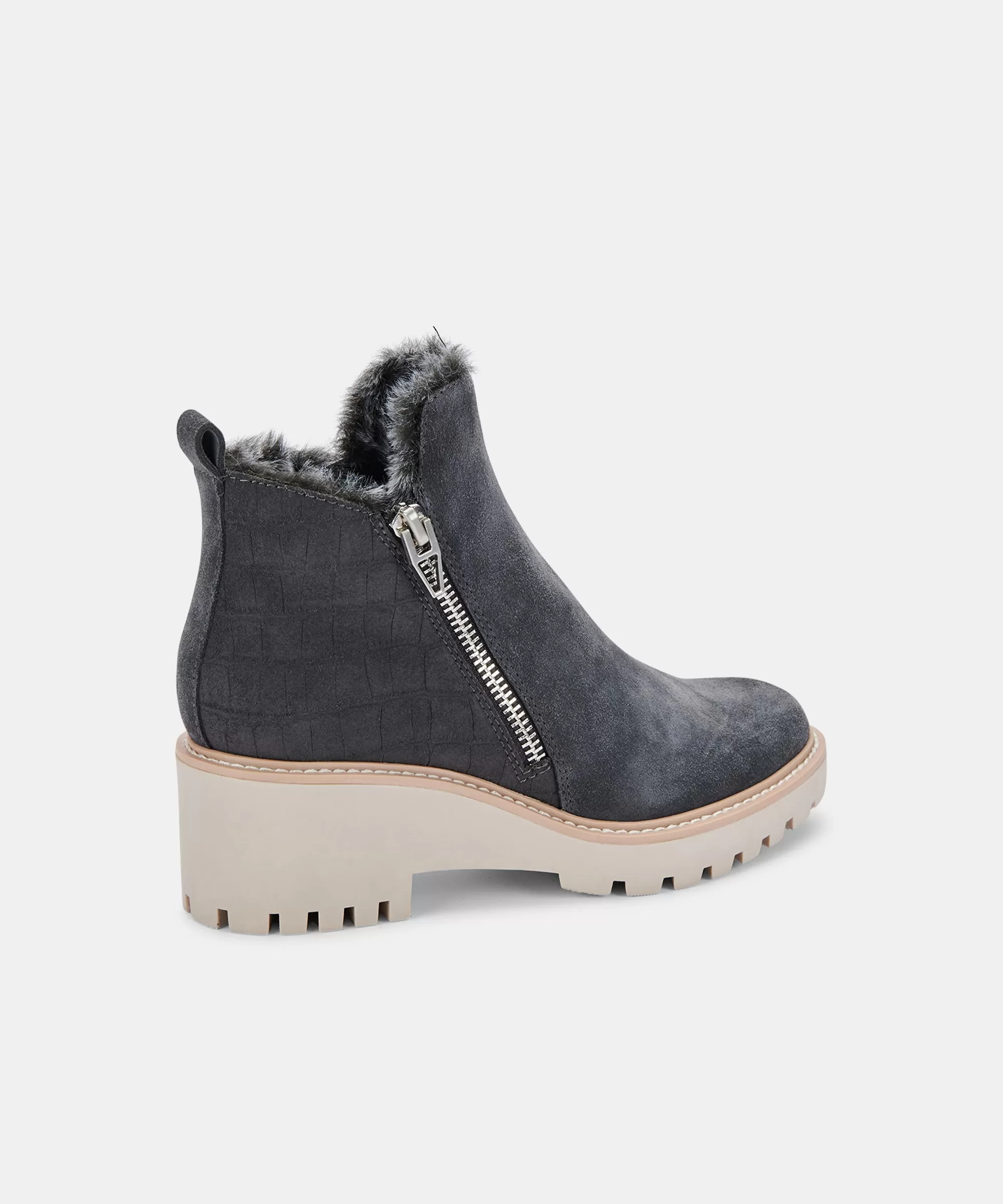 HOLLYN BOOTIES ANTHRACITE SUEDE - re:vita