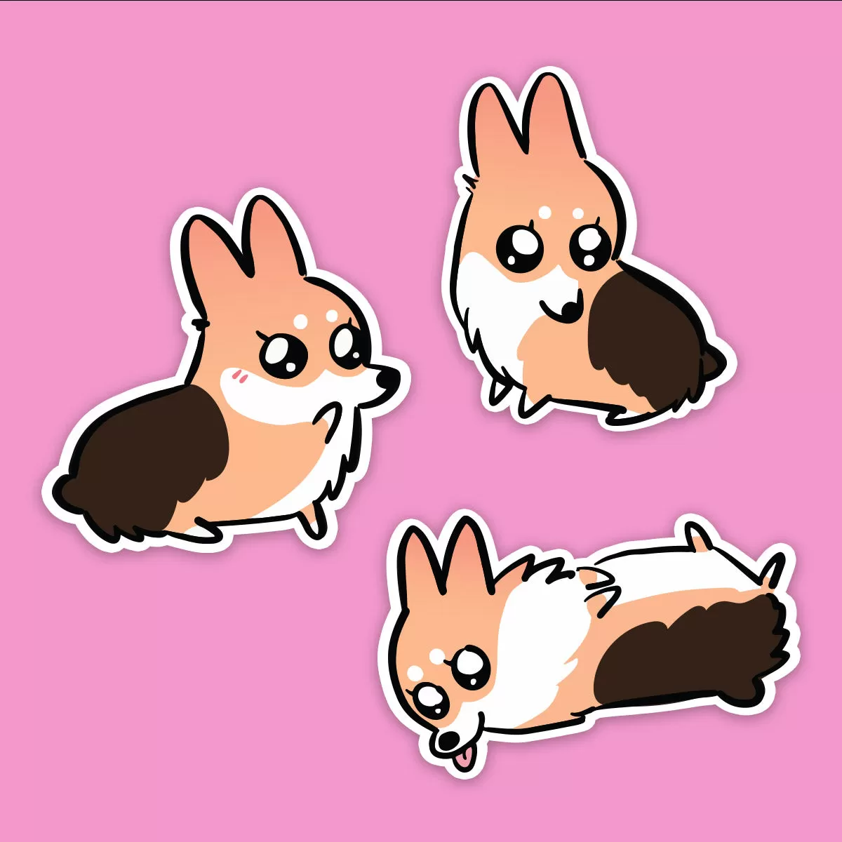 “Just a Baby" Red Tricolor Corgis Sticker Pack