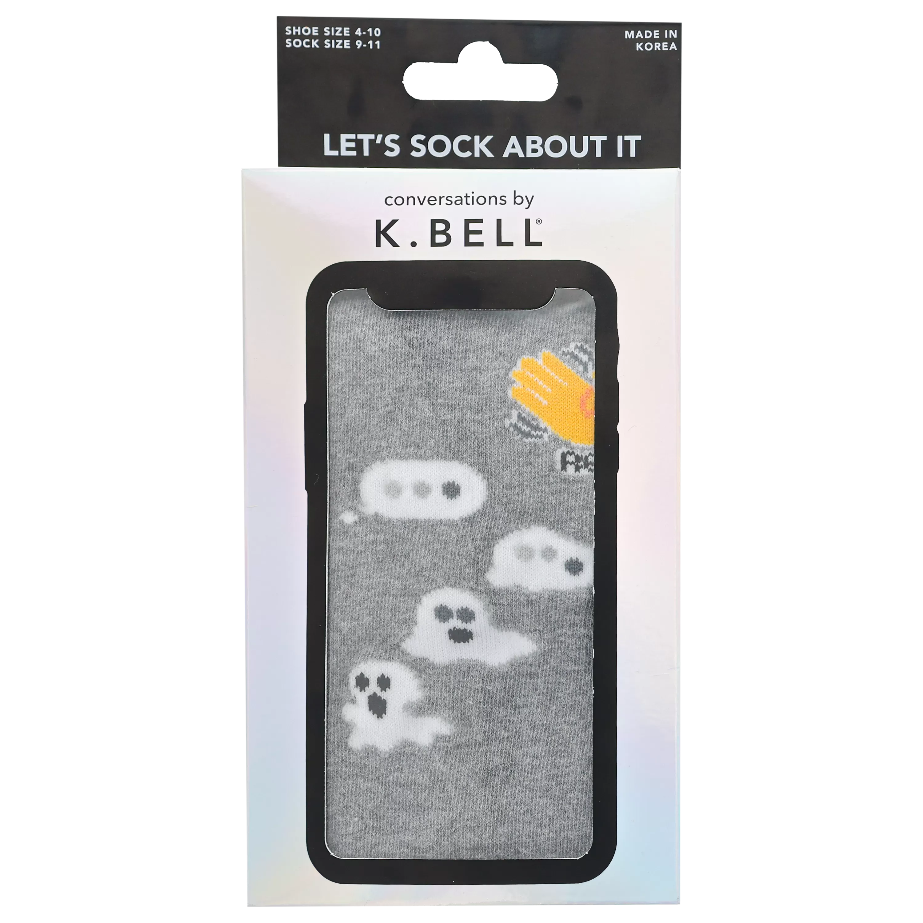 K.Bell Men's Ghosted Text Crew Sock