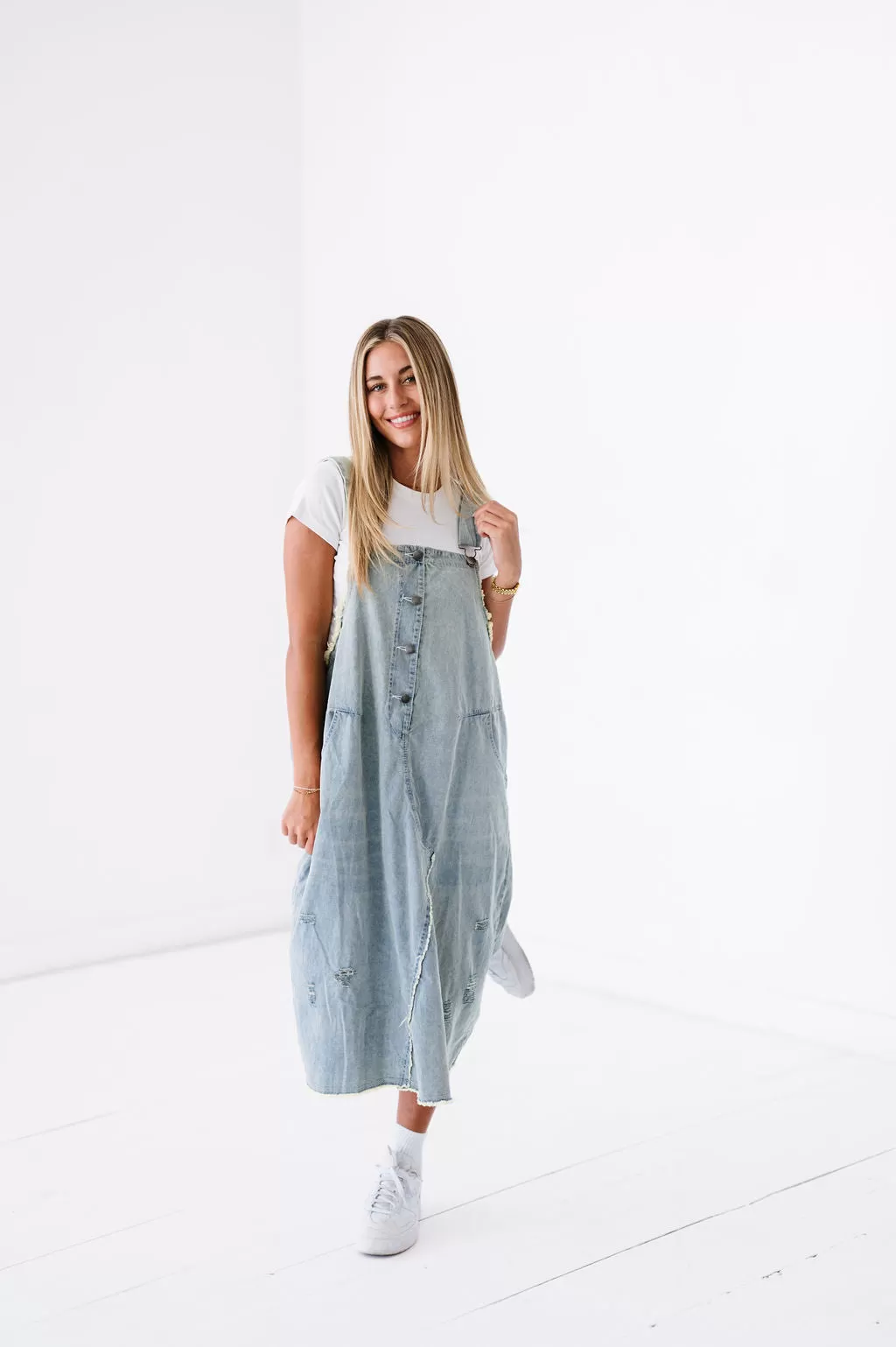 Kristin Denim Overall Dress