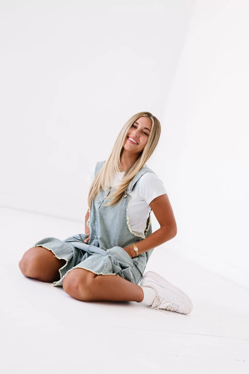 Kristin Denim Overall Dress