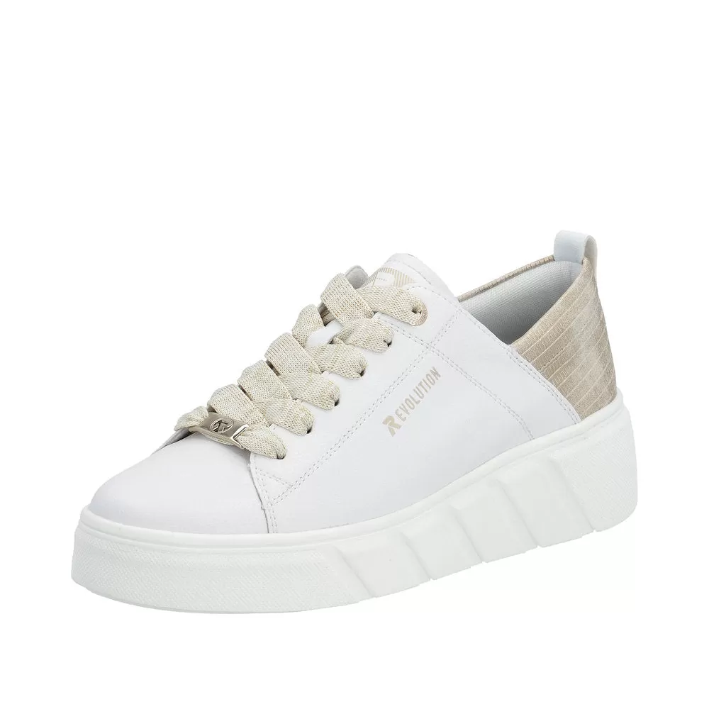 Ladies Rieker Evolution Lace Up Trainers Sneakers White W0502-81 sale