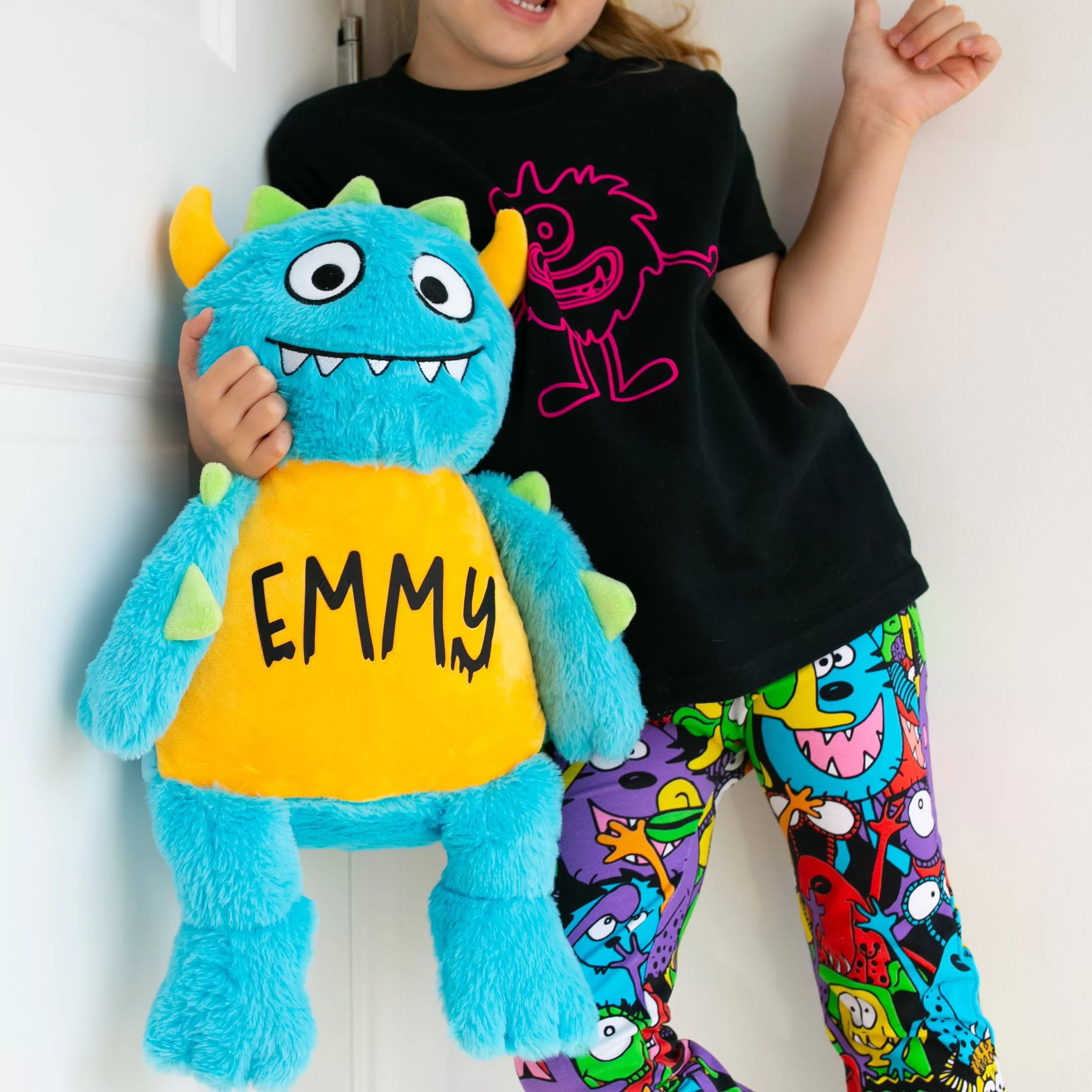 Large Personalised Blue Monster Teddy