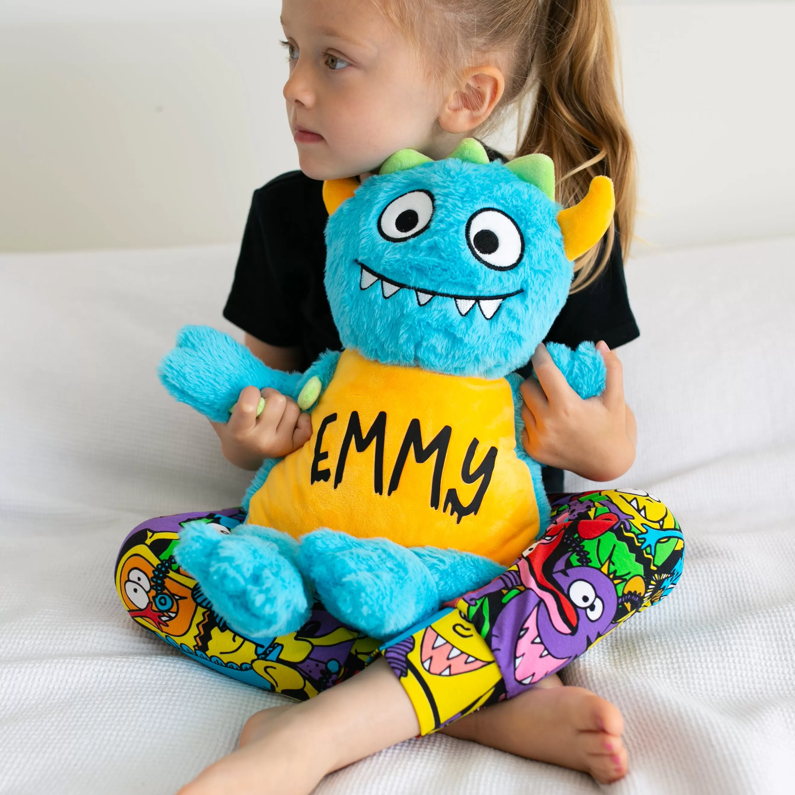 Large Personalised Blue Monster Teddy