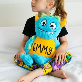 Large Personalised Blue Monster Teddy