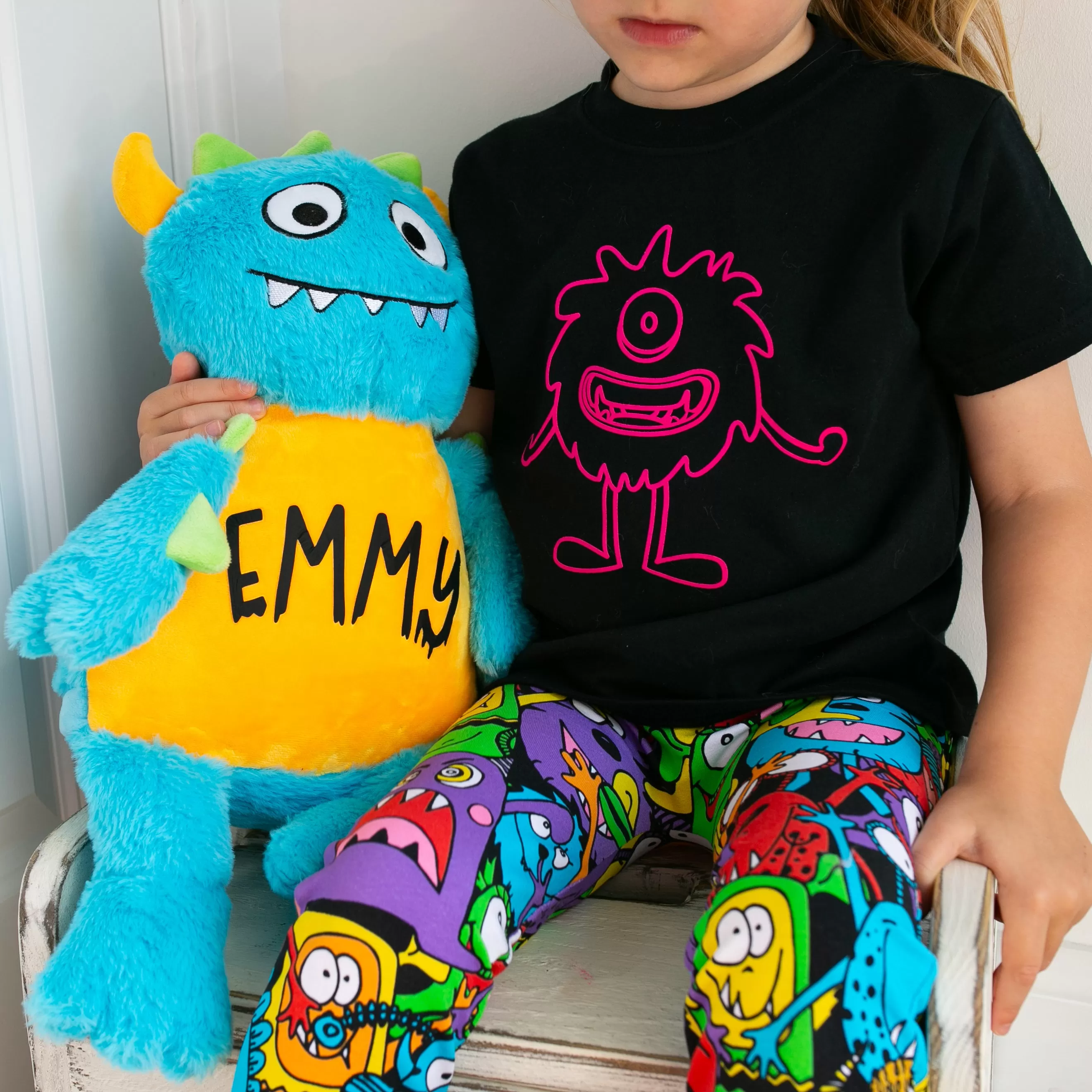 Large Personalised Blue Monster Teddy