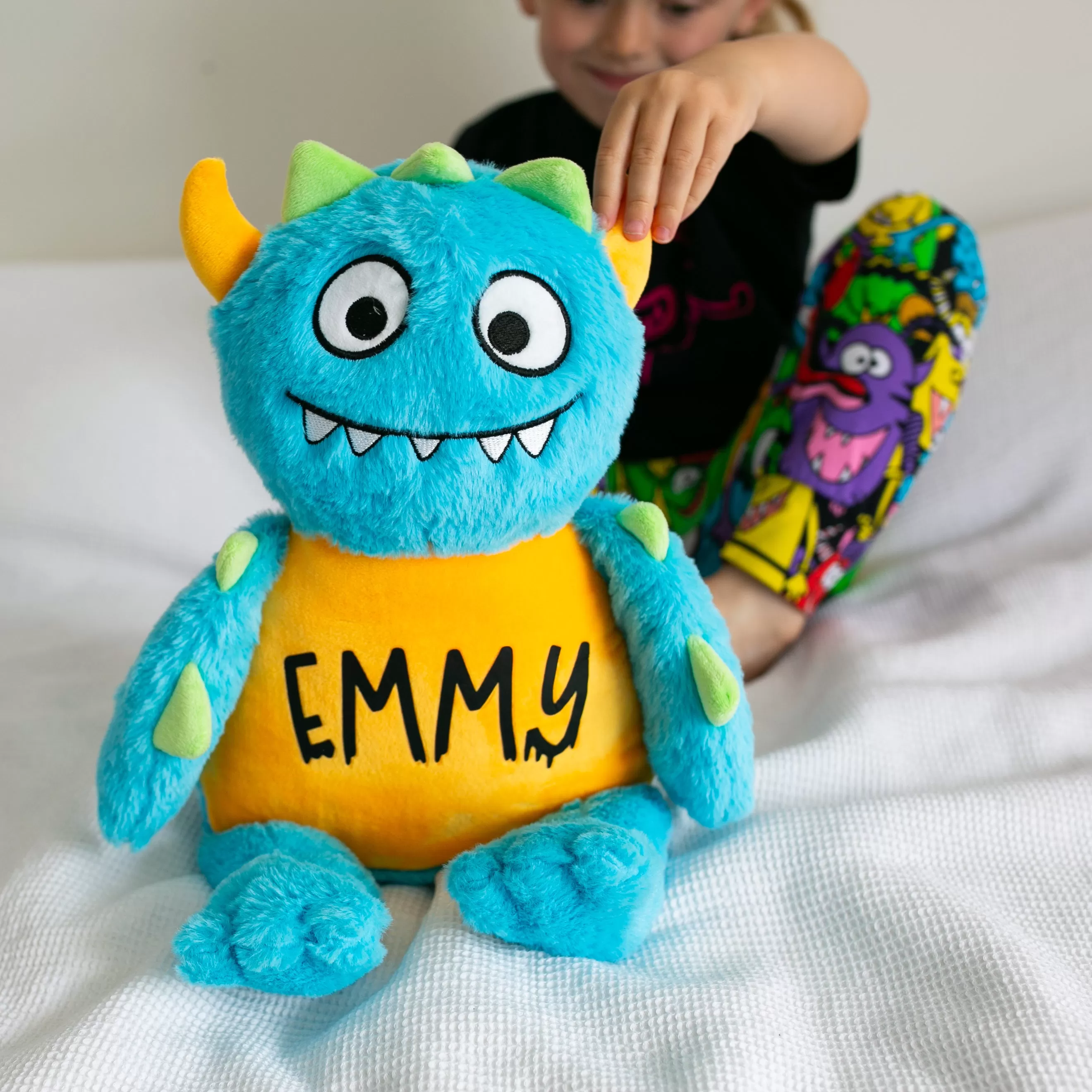 Large Personalised Blue Monster Teddy