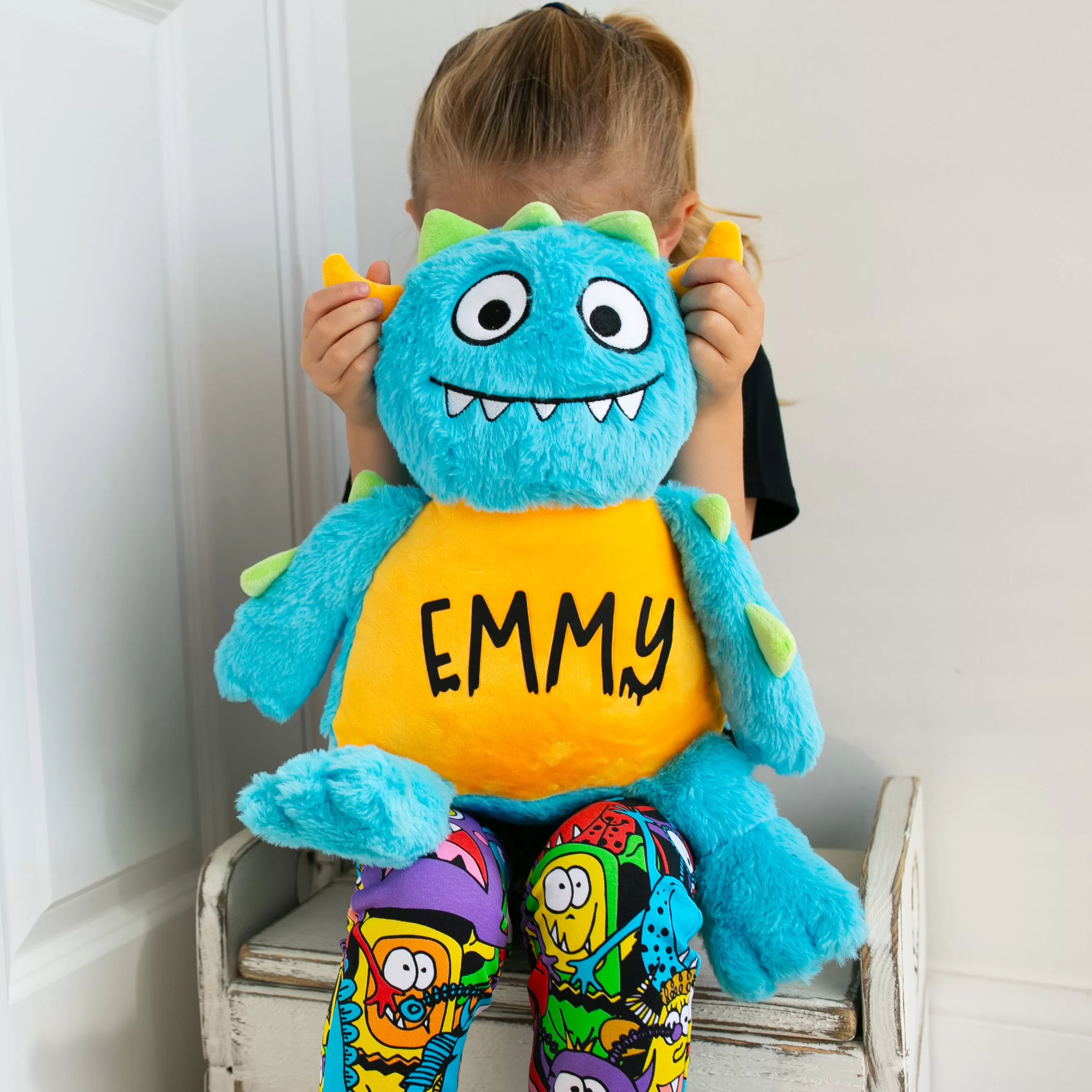 Large Personalised Blue Monster Teddy