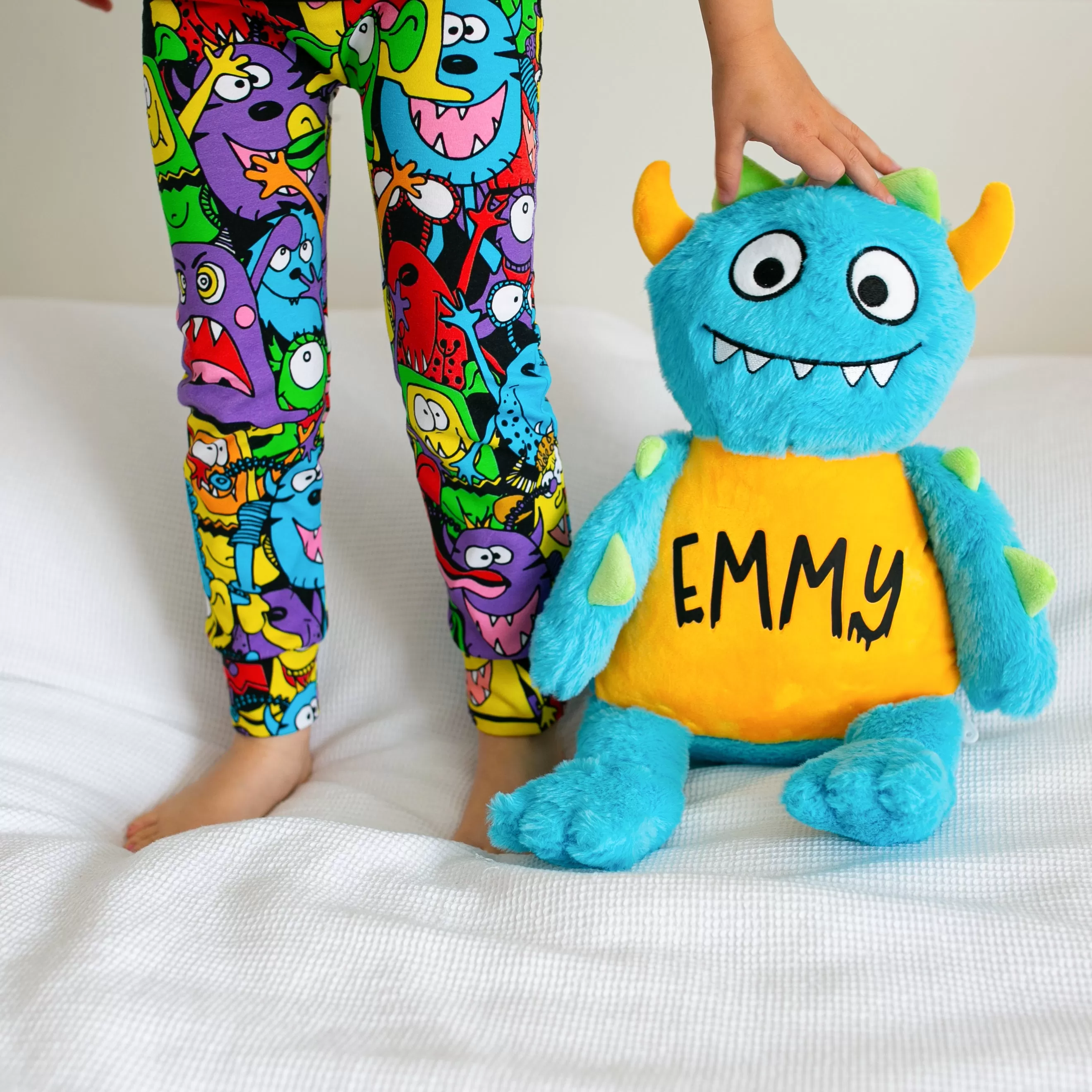 Large Personalised Blue Monster Teddy