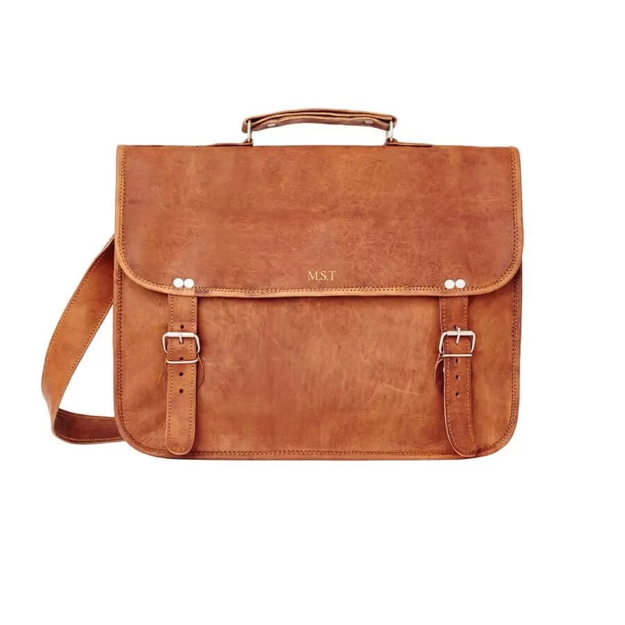 Leather Medium Laptop Bag with Handle