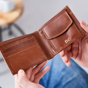 Leather Wallet with Coin Section and RFID