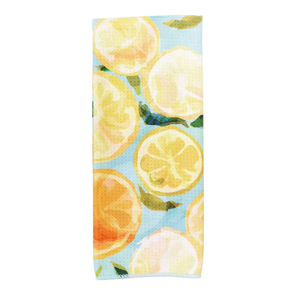 Lemon Slices blu Kitchen Tea Towel-Double Side Printed