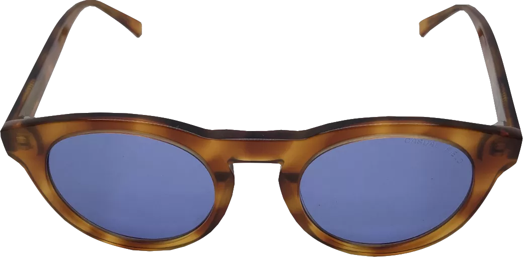 Lia Brown Casual Field Tortoise Shell Effect Sunglasses With Blue Lenses One Size