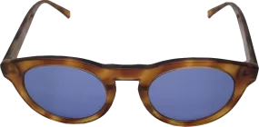 Lia Brown Casual Field Tortoise Shell Effect Sunglasses With Blue Lenses One Size