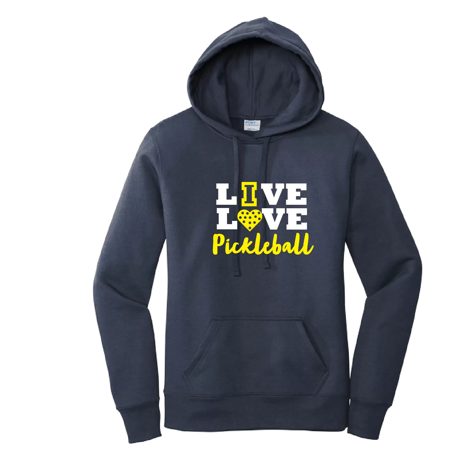 Live Love Pickleball | Women’s Fitted Hoodie Pickleball Sweatshirt | 50% Cotton 50% Poly Fleece