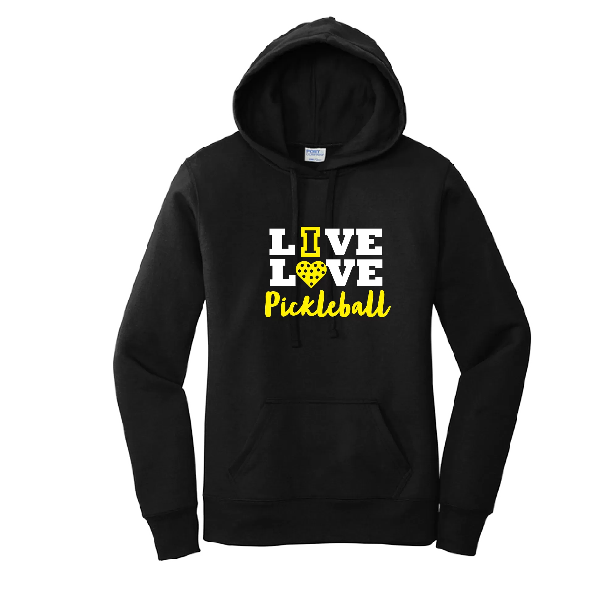 Live Love Pickleball | Women’s Fitted Hoodie Pickleball Sweatshirt | 50% Cotton 50% Poly Fleece