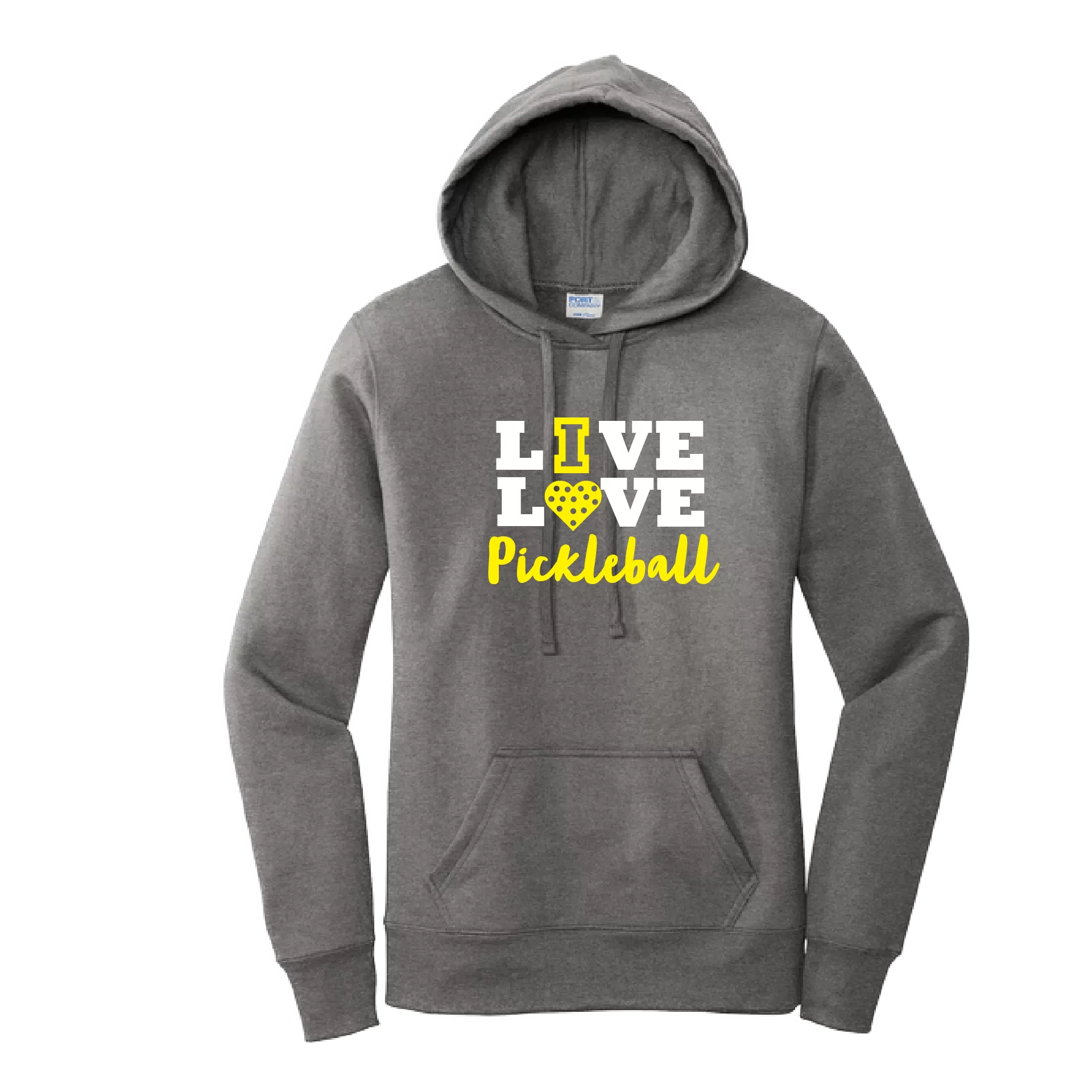 Live Love Pickleball | Women’s Fitted Hoodie Pickleball Sweatshirt | 50% Cotton 50% Poly Fleece