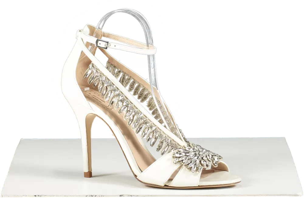 L.K.Bennett White X Jenny Packham Dahlia Ivory Crystals Sandals UK 7 EU 40 👠