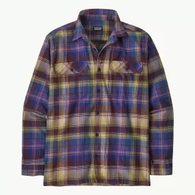 L/S Organic Cotton MW Fjord Flannel Shirt - Sun Rays/Obsidian Plum