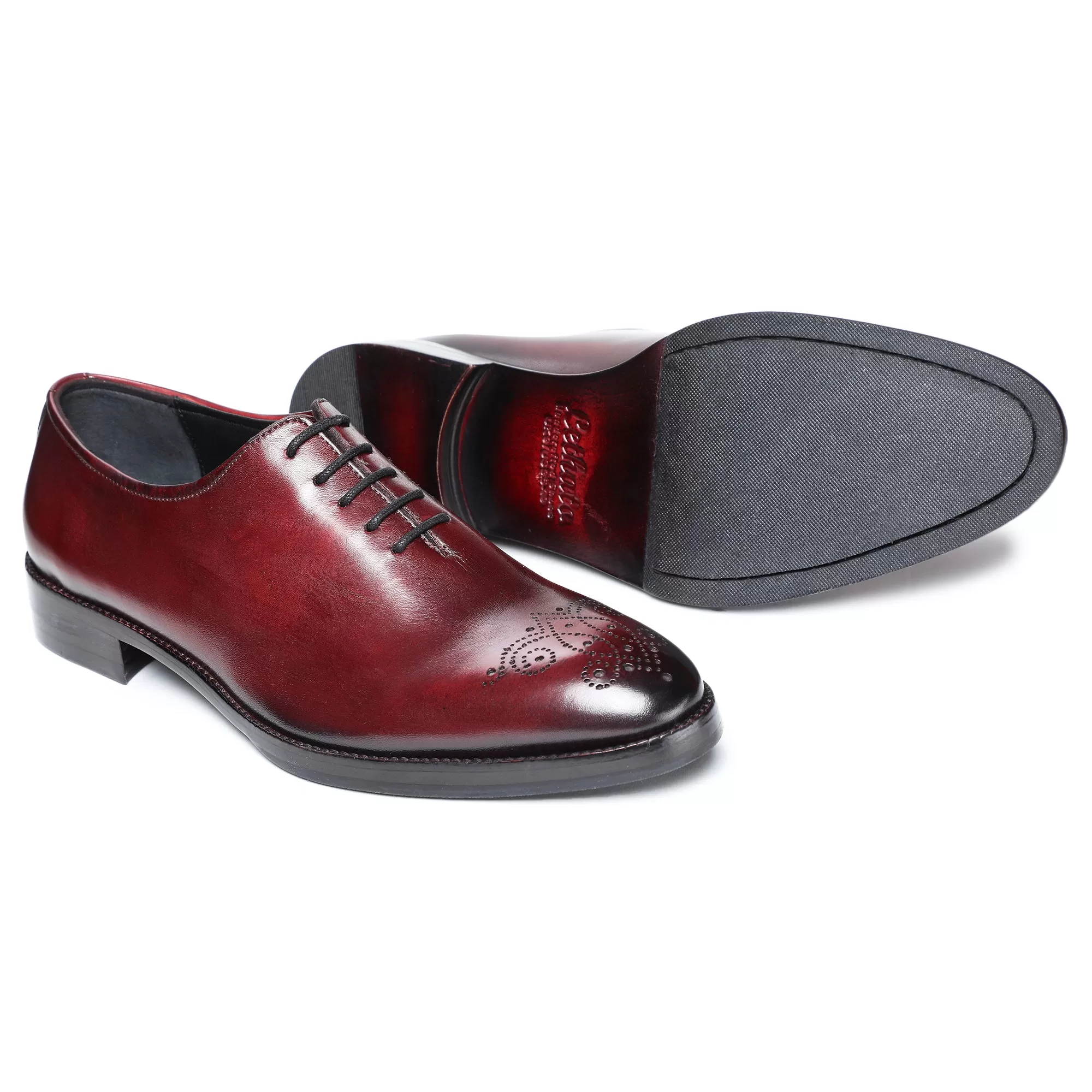 Medallion Toe Oxford- Wine Red