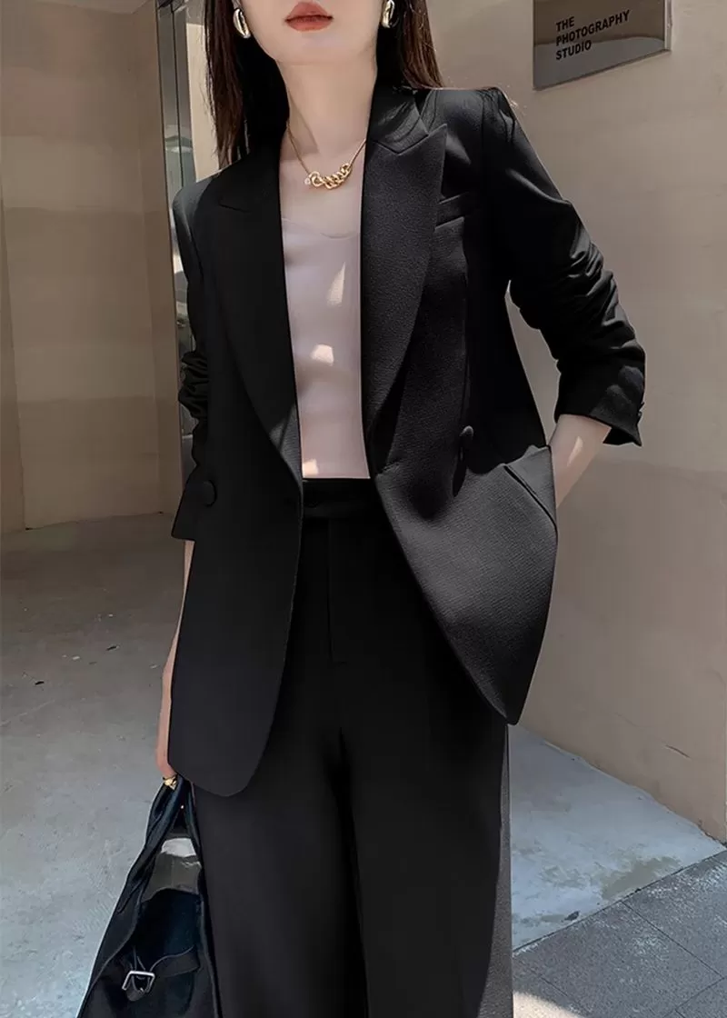 Megan Belted Double Breasted Blazer Wide Pants Suit Two-Piece Set